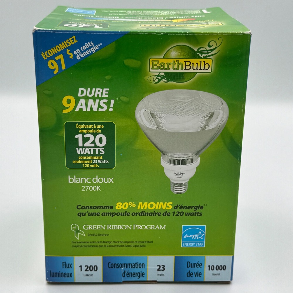 New EarthBulb PAR38 CFL Flood Light 23W 120W Equivalent 2700K Soft White